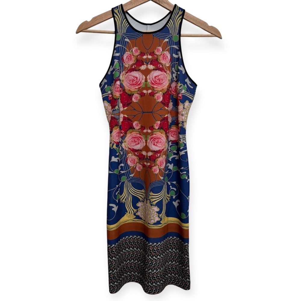 Dream Daily Rose Print Bodycon Dress Small